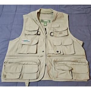 GANDER MTN OUTDOORS Men’s Medium Khaki Fishing Utility Vest Multi Pockets 20x21